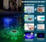 INTERESTIME Solar Poolbeleuchtung RGB 2er Set – Unterwasser Licht mit Fernbedienung & Timer – Bild 6