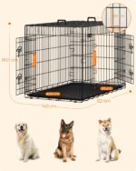 Feandrea XXL Hundekäfig klappbar mit Doppeltüren – 122x74,5x80,5 cm für grosse Hunde – Bild 4