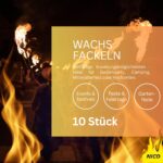 NICO Feuerwerk® Wachsfackeln 10er Set – 60 Min. Brenndauer mit Handschutz – Bild 5