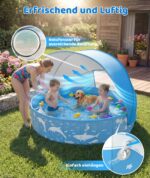 Instraella Hundepool 120x30 cm mit UV-Sonnendach – Faltbarer Planschbecken für Hunde & Kinder – Bild 2
