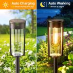 RECHOO 4er Set Vintage Solarleuchten – Warmweiss Gartenbeleuchtung IP65 wasserdicht – Bild 5