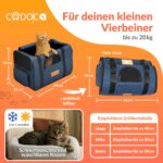 CADOCA® Katzentransportbox Faltbar bis 20kg – Atmungsaktiv mit Schultergurt & Regenschutz – Bild 2