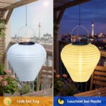 iShabao Solar Lampions 20 cm, 2 Stück – IP65 Wasserdicht Solarlaterne für Garten & Balkon – Bild 5