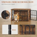 HEXCELEN Hundekäfig-Möbel 100 cm mit Schiebetür – 2-in-1 Hundebox & Beistelltisch Braun – Bild 5