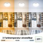 zemty 22cm LED-Deckenlampe mit PIR-Bewegungsmelder – 1800lm, 3 Modi, Wasserdicht – Bild 5