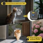 PETLESO Haustierklappe für Fliegengittertür 29×24 cm – Magnetverschluss für Katzen & Hunde – Bild 3