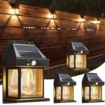 Flacchi Solar-Wandleuchte 4er Set mit Bewegungsmelder – Warmweiss IP65 Ausseleuchte