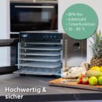 VITA5 Dörrautomat 7 Etagen 650W mit Temperatursteuerung – Obst, Fleisch & Kräuter – Bild 6