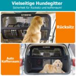 Hundegitter für Auto mit Metallrahmen – Universal Trenngitter für Rücksitz & Kofferraum – Bild 3