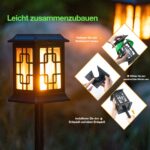 Zoeger Solar Laterne Gross mit Flammeneffekt – 2er Set Solarleuchte für Garten & Terrasse – Bild 8