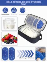 YOUSHARES Muttermilch Kühltasche mit Temperaturdisplay – Isoliertasche für 5–7 Beutel inkl. 2 Kühlakkus – Bild 6