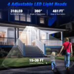 Peasur 2er Set Solarleuchten mit Bewegungsmelder & 318 LED – IP65 Aussenleuchte für Garten – Bild 2