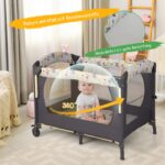 COSTWAY 4-in-1 Reisebett klappbar – Beistellbett, Wickeltisch & Laufstall für 0–36 Monate – Bild 8