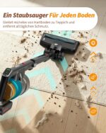 ElecKeys Akku Staubsauger 55KPa/650W, 65 Min Laufzeit – Kabellos Faltbar für Tierhaare – Bild 7