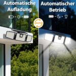 FLOWood Solar-Wandleuchte mit Bewegungsmelder, 156 LED, 270° – 2er Set für Aussen – Bild 6