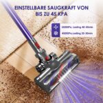 Authmic Akku Staubsauger Kabellos 45000Pa – Intelligente Reinigung für alle Böden – Bild 2