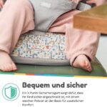 Nuby Faltbare Kindersitzerhöhung mit 3-Punkt-Gurt – Tragbarer Hochstuhl für Reisen ab 6 Monaten – Bild 3