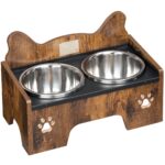 Hzuaneri Erhöhter Hundenapf 15cm – Doppel-Edelstahlnäpfe mit Spritzschutz für kleine & mittlere Hunde – Bild 9