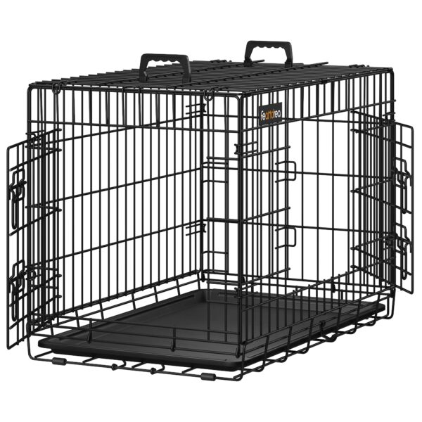 Feandrea Hundekäfig M klappbar mit Doppeltüren – sicher & transportabel