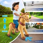 PonyCycle® Modell E Reitpferd auf Rollen – Hellbraun Grösse 4 (4-7 Jahre) – Bild 5