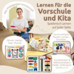 Mallie® Montessori Busy Board ab 1 Jahr – Motorikspielzeug mit Mal- & Rätselheft – Bild 4