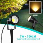 Letlit 7W LED Gartenstrahler 700 Lumen – Warmweiss 3000K mit Erdspiss & Wandmontage – Bild 3