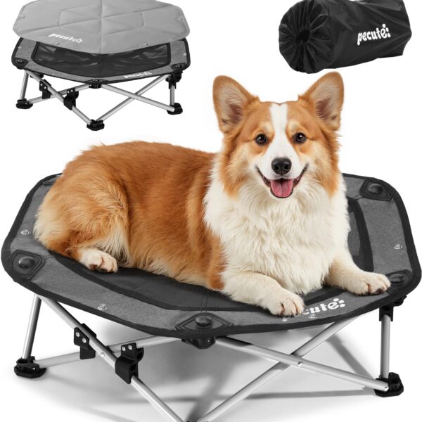 pecute Erhöhtes Hundebett L – 3s Klappbar, Atmungsaktiv & Ganzjährig mit Kühlmatte