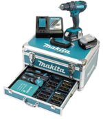 Makita DHP482RFX9 Akku-Schlagbohrschrauber 18V – Profi-Set mit 2 Akkus & 96er Zubehör