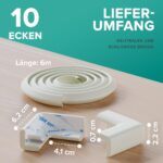 SafeMate Kantenschutz Baby 6m + 10x Eckenschutz – Selbstklebend für Tisch & Möbel – Bild 2