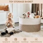 TIMEYARD Aufbewahrungskorb 55×35 cm Baumwollseil – Grosser Wäschekorb für Wohnzimmer & Kinderzimmer – Bild 5