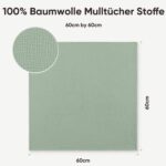 Bearmoss Musselin Tücher 6er Set 60x60 cm – 100% Baumwolle Spucktücher für Babys – Bild 3