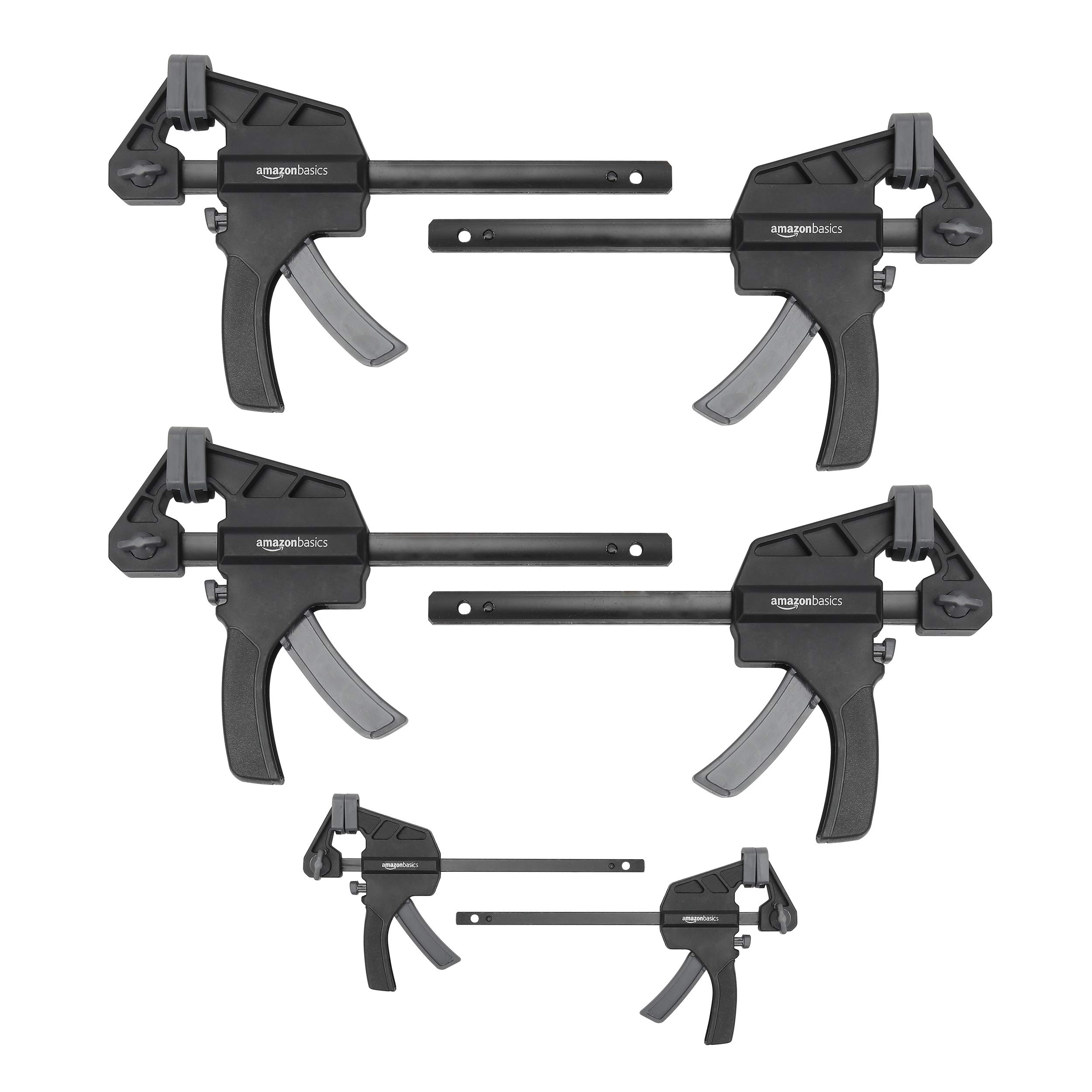Amazon Basics 6er Einhandzwingen-Set – Profi-Klemmkraft bis 45,36 kg