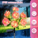 Ninonly Solar-Blumenleuchten 2er Set – Pfingstrosen mit 8 Modi & Warmweiss LED für Garten – Bild 4