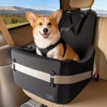 Petsfit Hundeautositz bis 15 kg – Memory Foam Booster mit Sicherheitsgurt für kleine Hunde