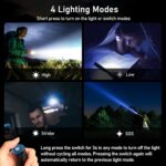 Blukar LED Taschenlampe Aufladbar 2er-Set – Superhelle Zoombar Torch mit 4 Modi für Outdoor – Bild 4