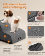 Feandrea 2-Stufen Hundetreppe – Gelenkschonend & rutschfest für kleine Hunde – Bild 5