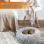 Brevanza Hundebett Donut 60 cm – Flauschiges Katzenbett mit rutschfester Unterseite – Bild 3