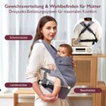 Momcozy Babytrage 100% Baumwolle – Ergonomische M-Position ab Geburt bis 20 kg – Bild 4