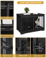 Hzuaneri Hundebox 100 cm mit 2 Schiebetüren – Modernes Möbel für mittlere & grosse Hunde – Bild 6