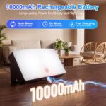 SANSHI Akku-Wandleuchte mit Bewegungsmelder 10000mAh – Dimmbar IP65 mit Fernbedienung – Bild 2