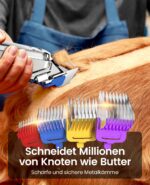 oneisall Kabellose Hundeschermaschine mit Metallkamm – Leise Tierhaarschneidemaschine für dichtes Fell – Bild 2