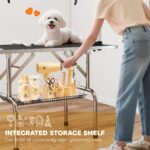 PawHut Hundepflegetisch höhenverstellbar 20-80 cm – Trimmtisch bis 100 kg mit Unterkorb – Bild 8