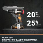 WORX WX355.9 Akku Schlagbohrschrauber 20V – 55Nm Profi-Power für Bohren & Verschrauben – Bild 2
