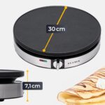 KLAMER Crêpes Maker 30 cm mit Antihaftbeschichtung & Holz-Zubehör – 1400 Watt – Bild 3