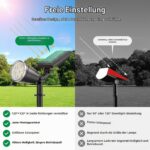 GEARLITE Solar LED Strahler 1200 Lumen – IP65 Gartenleuchte mit 1500 mAh Batterie, 2er Set – Bild 4