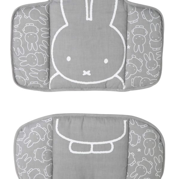 roba Sitzverkleinerer miffy® für Sit Up & Grow Up – 2-teiliges Hochstuhlkissen in Grau/Weiss