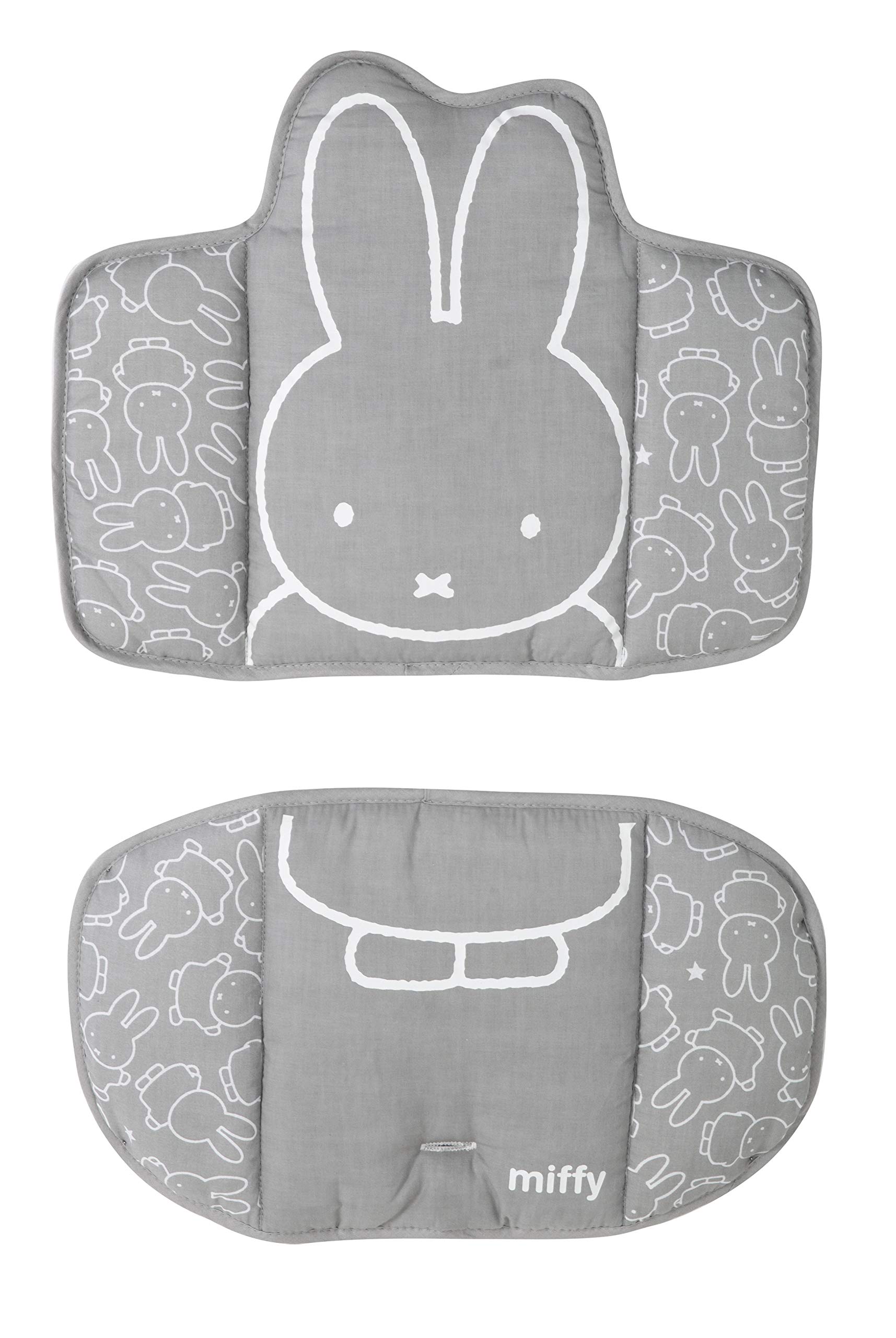 roba Sitzverkleinerer miffy® für Sit Up & Grow Up – 2-teiliges Hochstuhlkissen in Grau/Weiss