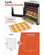 JUMMICO Dörrautomat mit 8 Edelstahl-Tabletts – Profi-Dörrgerät für Obst, Fleisch & Jerky – Bild 7