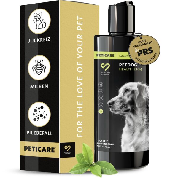 Peticare Anti-Parasiten Hundeshampoo – Juckreizlinderung mit PRS Langzeit-Wirkung