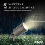 Ledvion LED Erdspiessstrahler Aluminium IP65 – Gartenbeleuchtung mit 2m Kabel & GU10 – Bild 4